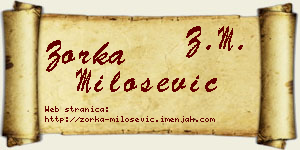 Zorka Milošević vizit kartica